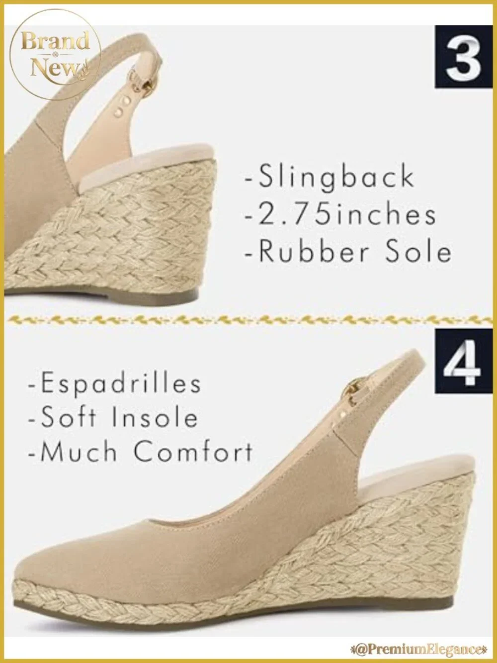 Canvas Espadrille Wedge Sandals Closed Toe Slingback Adjustable Strap Comfort